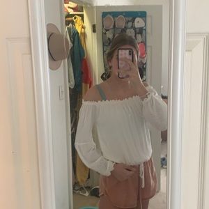 white off the shoulder top